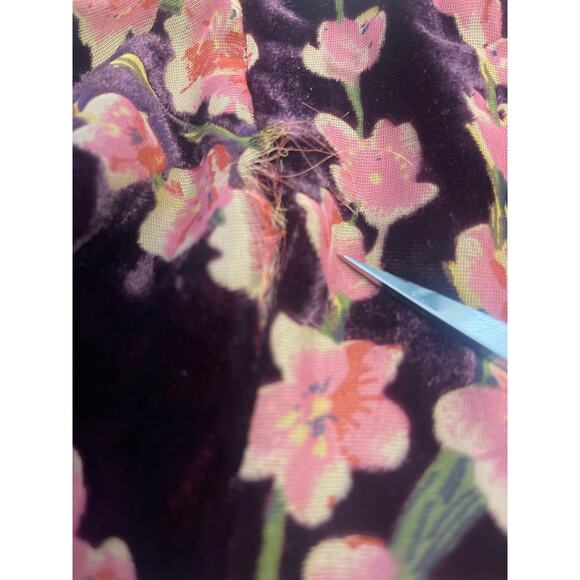 LULU'S  L Buy You Flowers Plum Floral Print Velvet Strapless Midi Dress NEW B24 - Picture 11 of 11